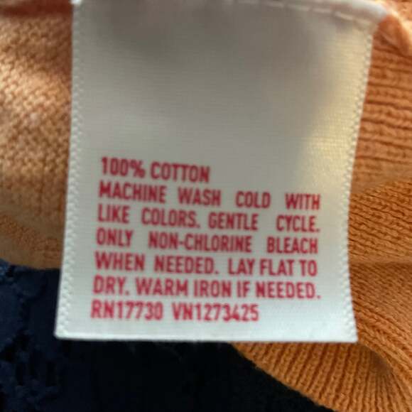 Mossimo Orange V-Neck Button Up Cardigan M Academia Classic Preppy Normcore - Picture 7 of 7